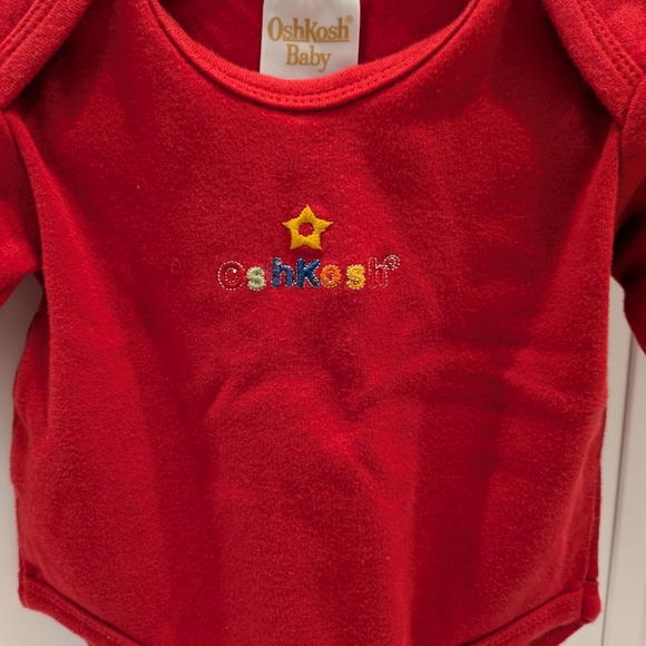 Vintage Oshkosh Red Embroidered Onesie For Baby - Picture 3 of 4
